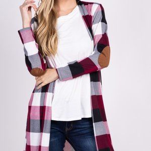 Pinkblush Buffalo Plaid Cardigan